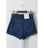 Dark Blue Roll-up Denim Shorts