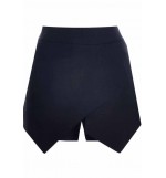Solid Color Asymmetrical Hem Skort Shorts