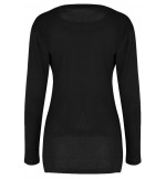 Black Lace Splicing Casual Blouse