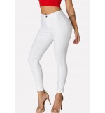 White Pocket Casual Skinny Jeans